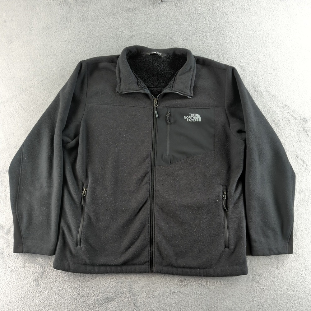 The‎ North Face Chimborazo Jacket Mens XL Black Sherpa Lined Full Zip Fleece Y2K